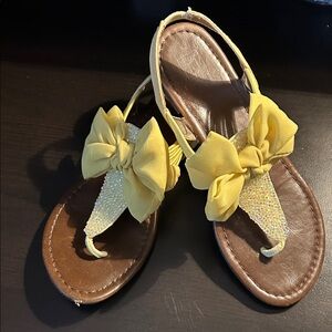 Material Girl Yellow Bow Sandals